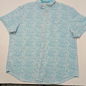 Penguin Slim Fit Blue XXL Short Sleeve Business Casual, Minimalist, Chic Shirt.